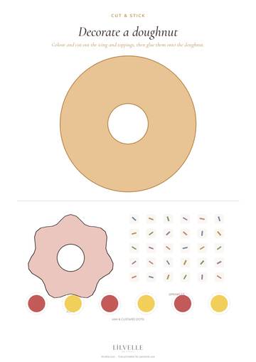 Preview of Decorate a doughnut: cut & stick