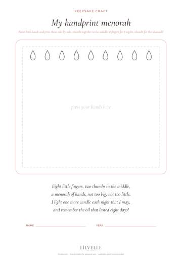 Preview of Handprint menorah keepsake