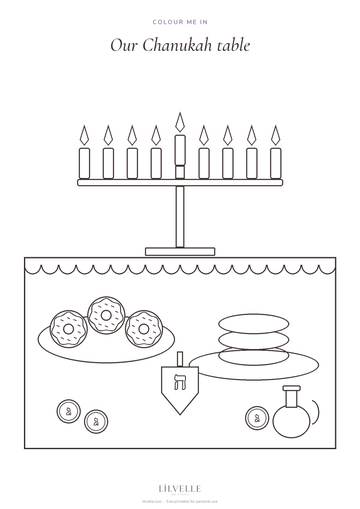 Preview of Our Chanukah table colouring