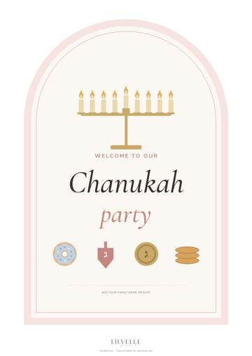 Preview of Welcome to our Chanukah party sign